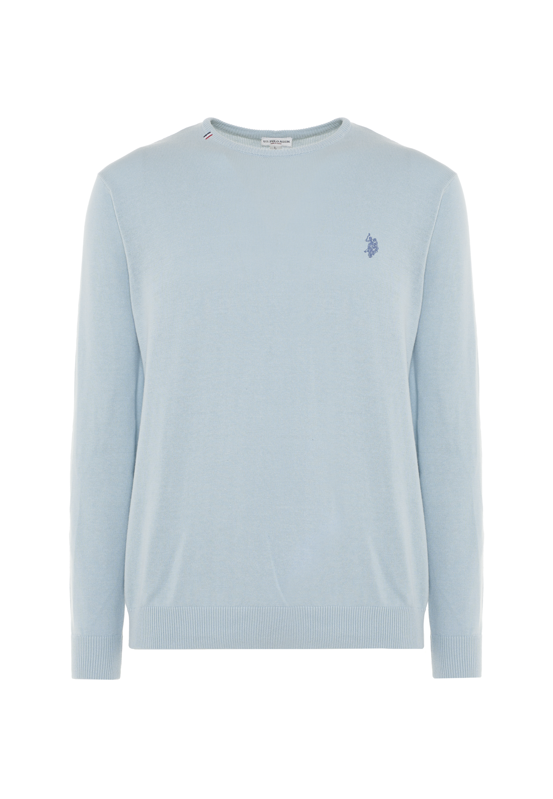 Maglia girocollo in cotone con logo ricamato