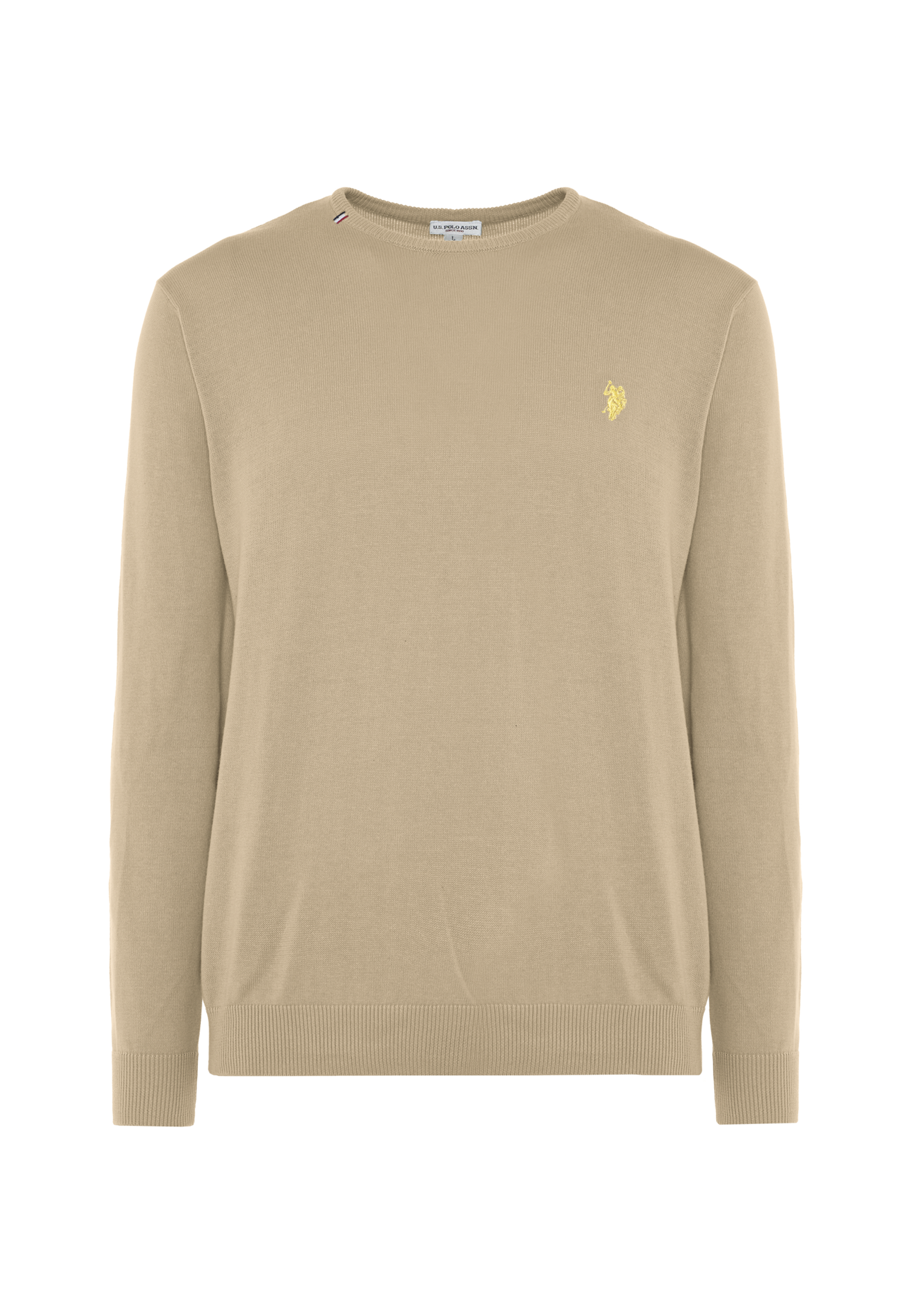 Maglia girocollo in cotone con logo ricamato
