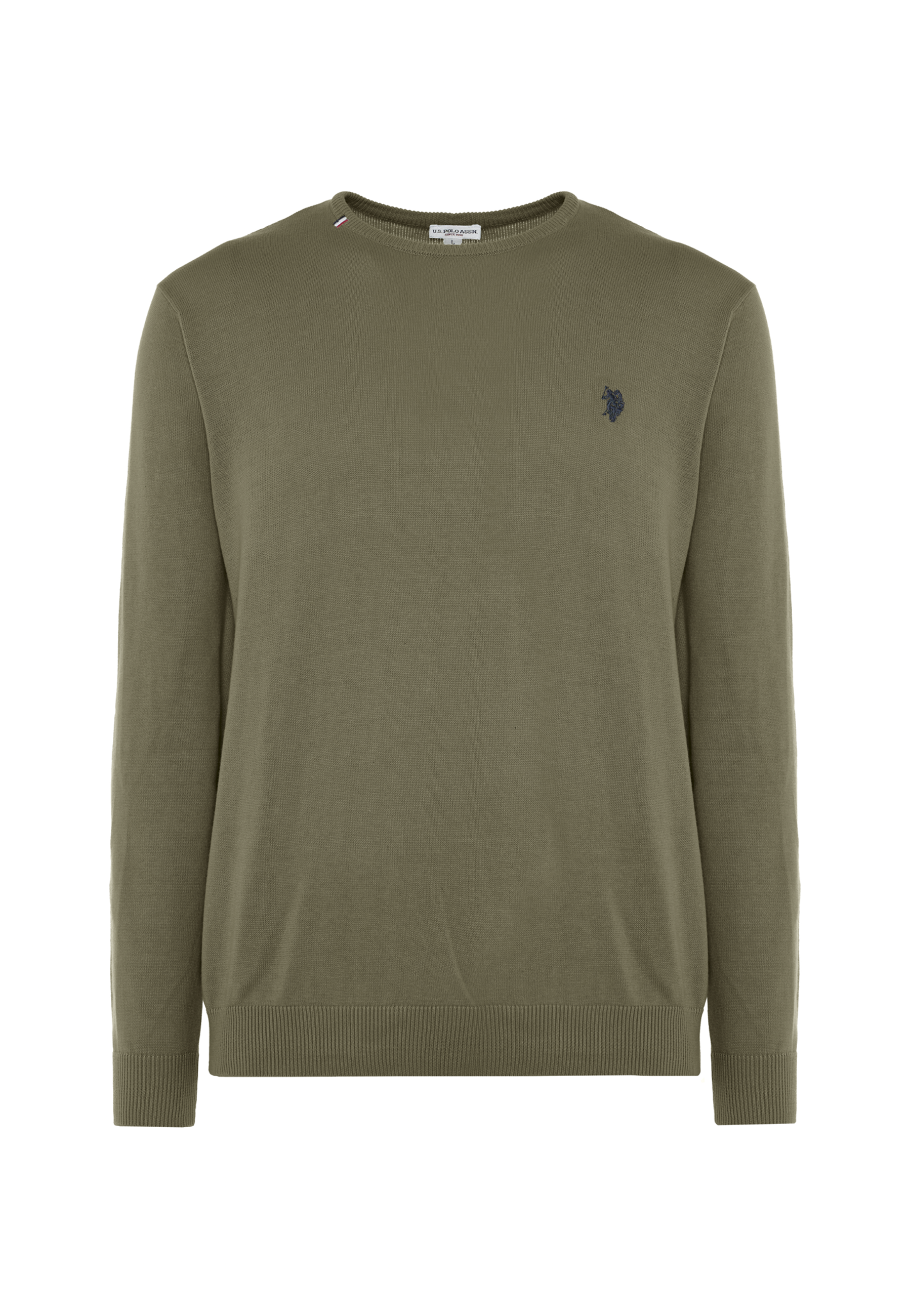 Maglia girocollo in cotone con logo ricamato