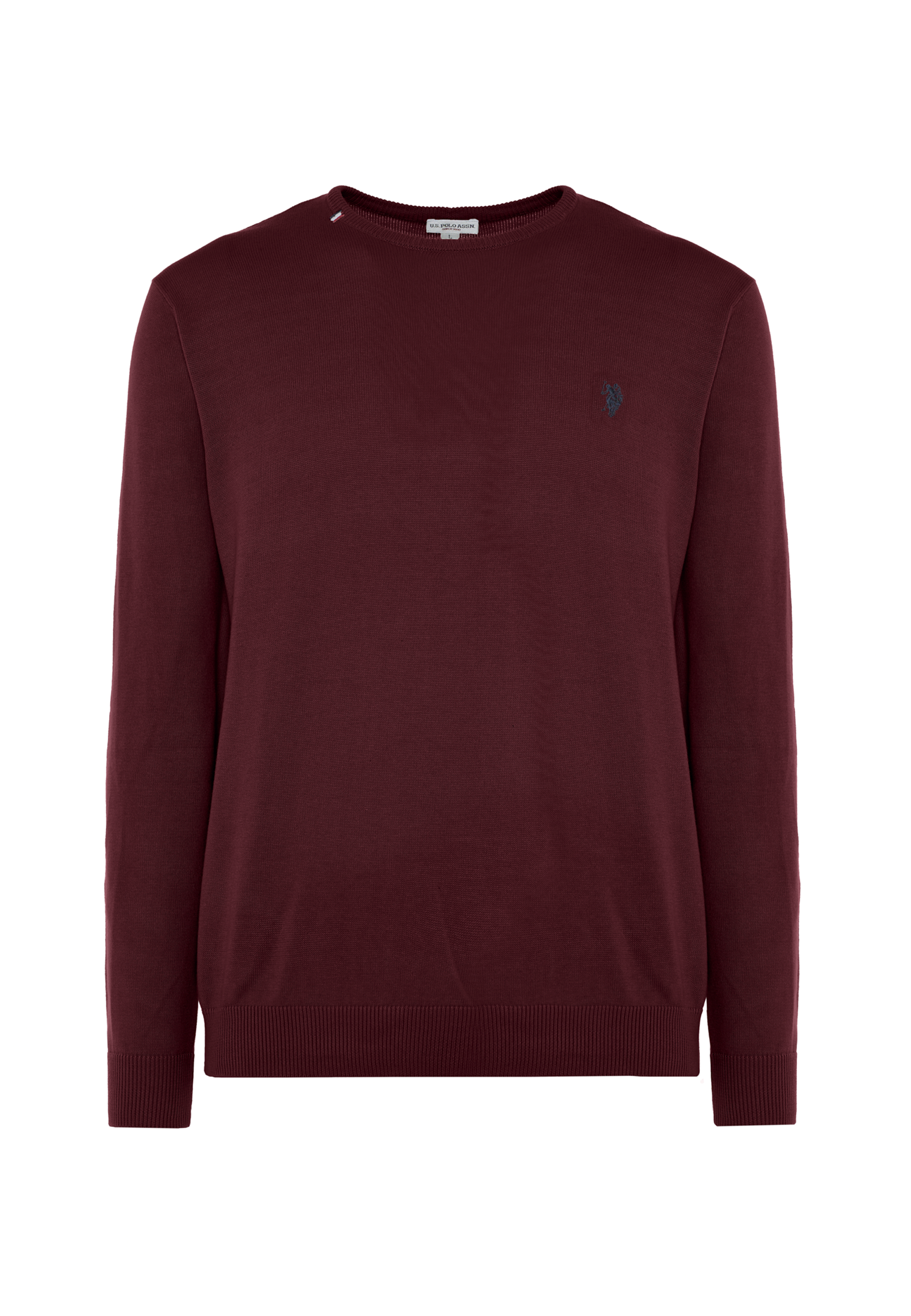 Maglia girocollo in cotone con logo ricamato