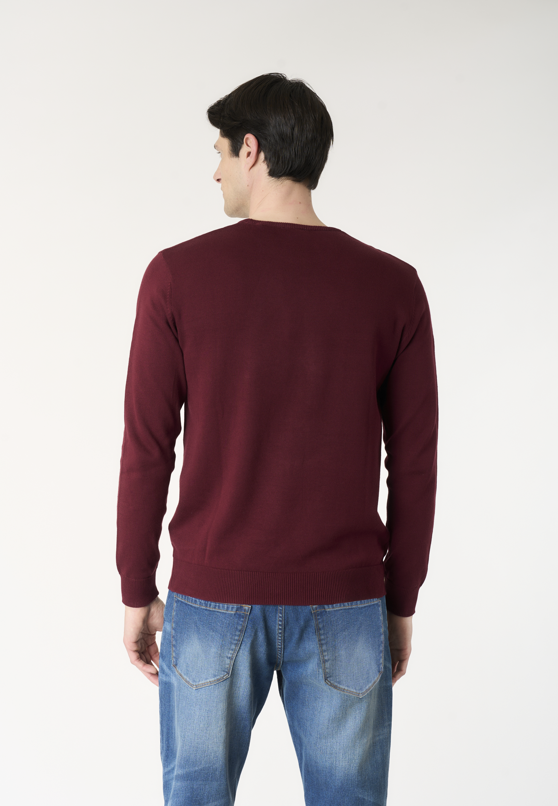 Maglia girocollo in cotone con logo ricamato