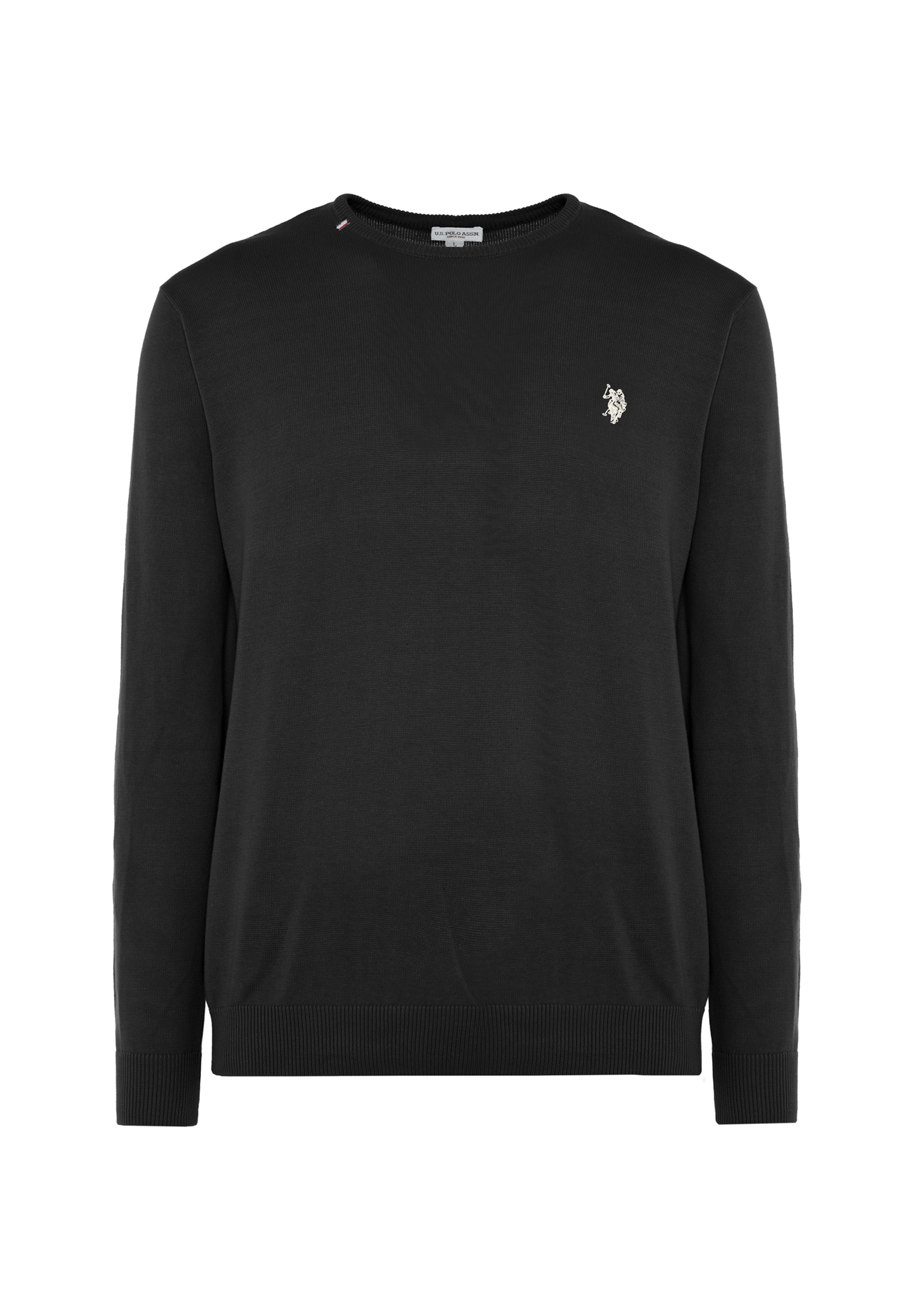 Maglia girocollo in cotone con logo ricamato