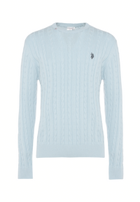 Maglia girocollo da uomo con lavorazione a treccia