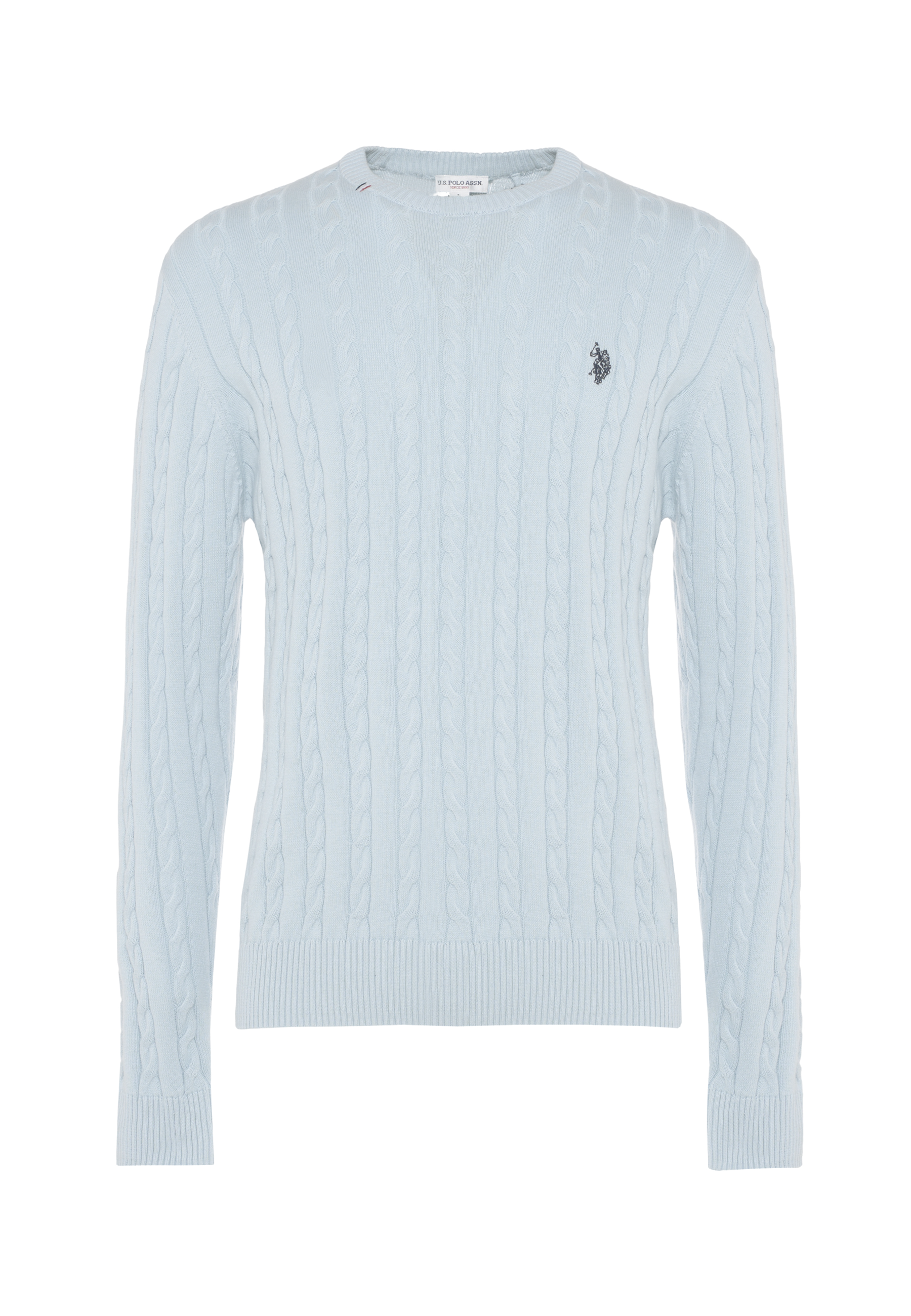 Maglia girocollo da uomo con lavorazione a treccia