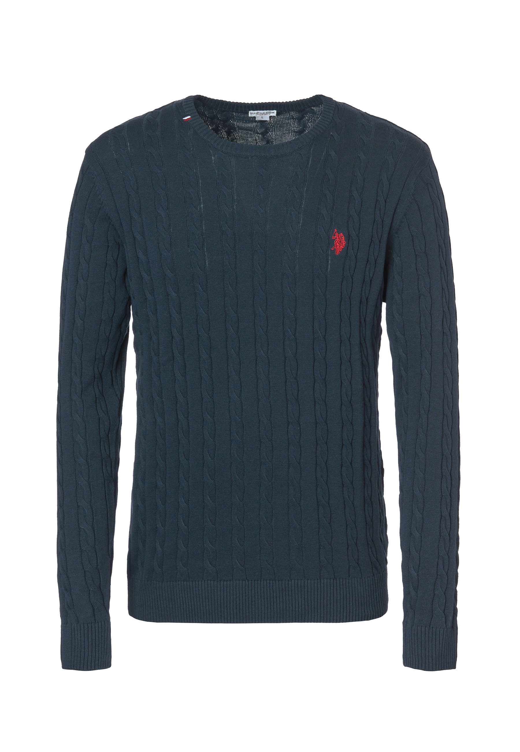 Maglia girocollo da uomo con lavorazione a treccia