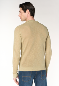 Maglia girocollo da uomo in misto lino e cotone premium quality
