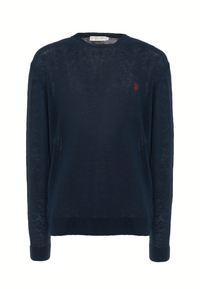 Maglia girocollo da uomo in misto lino e cotone premium quality