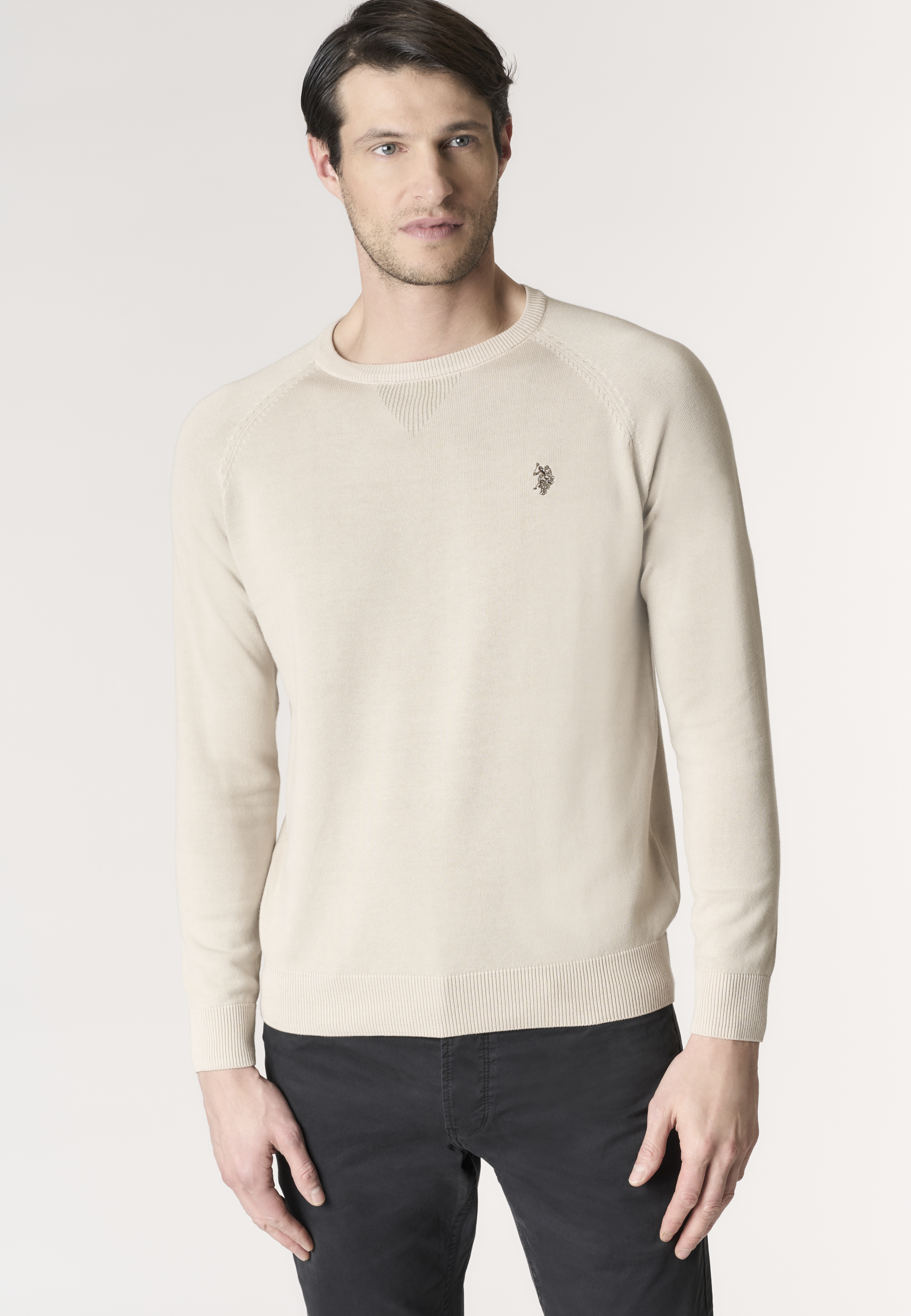 Maglia girocollo da uomo in cotone overdyed Premium Quality