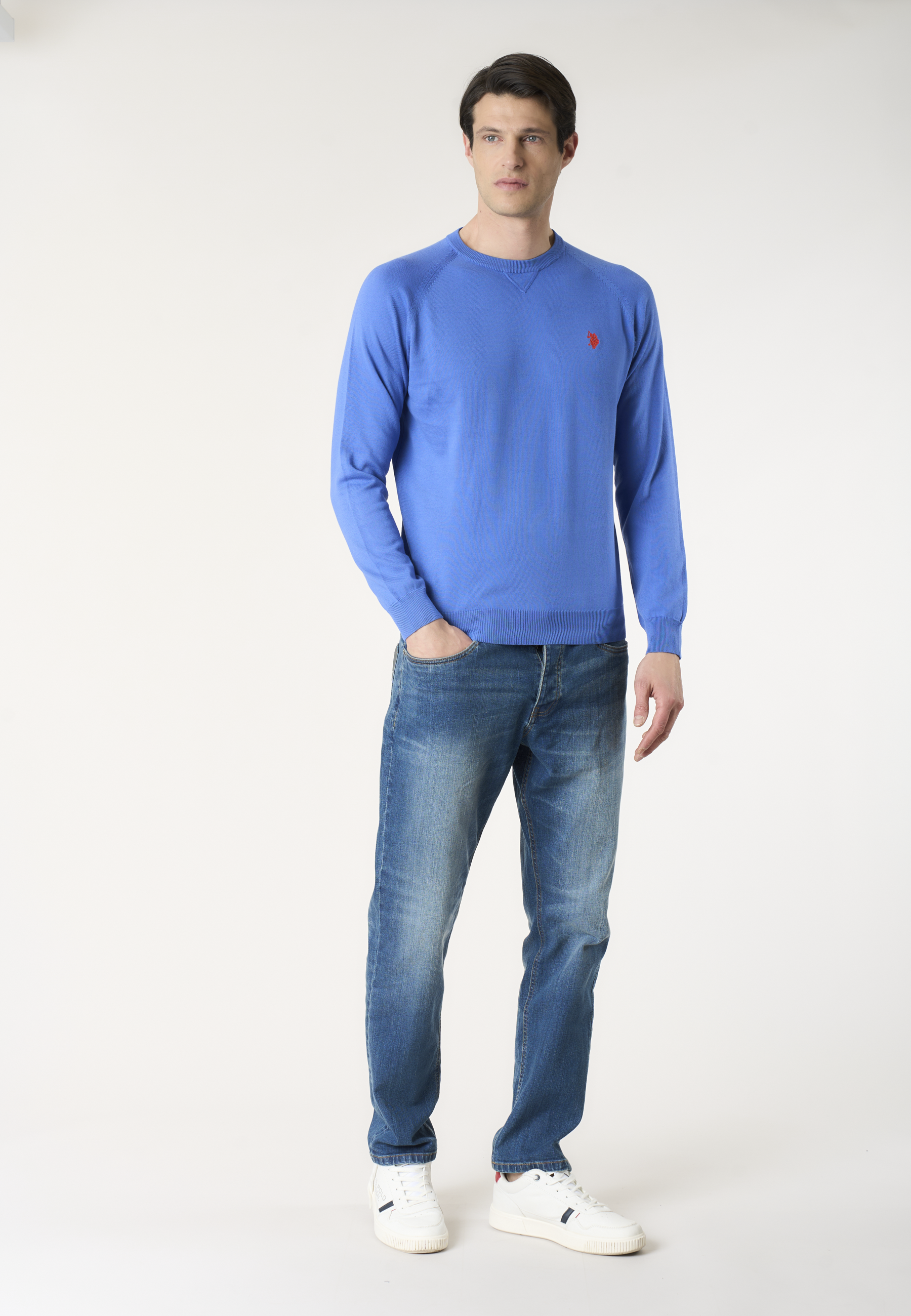 Maglia girocollo da uomo in cotone overdyed Premium Quality