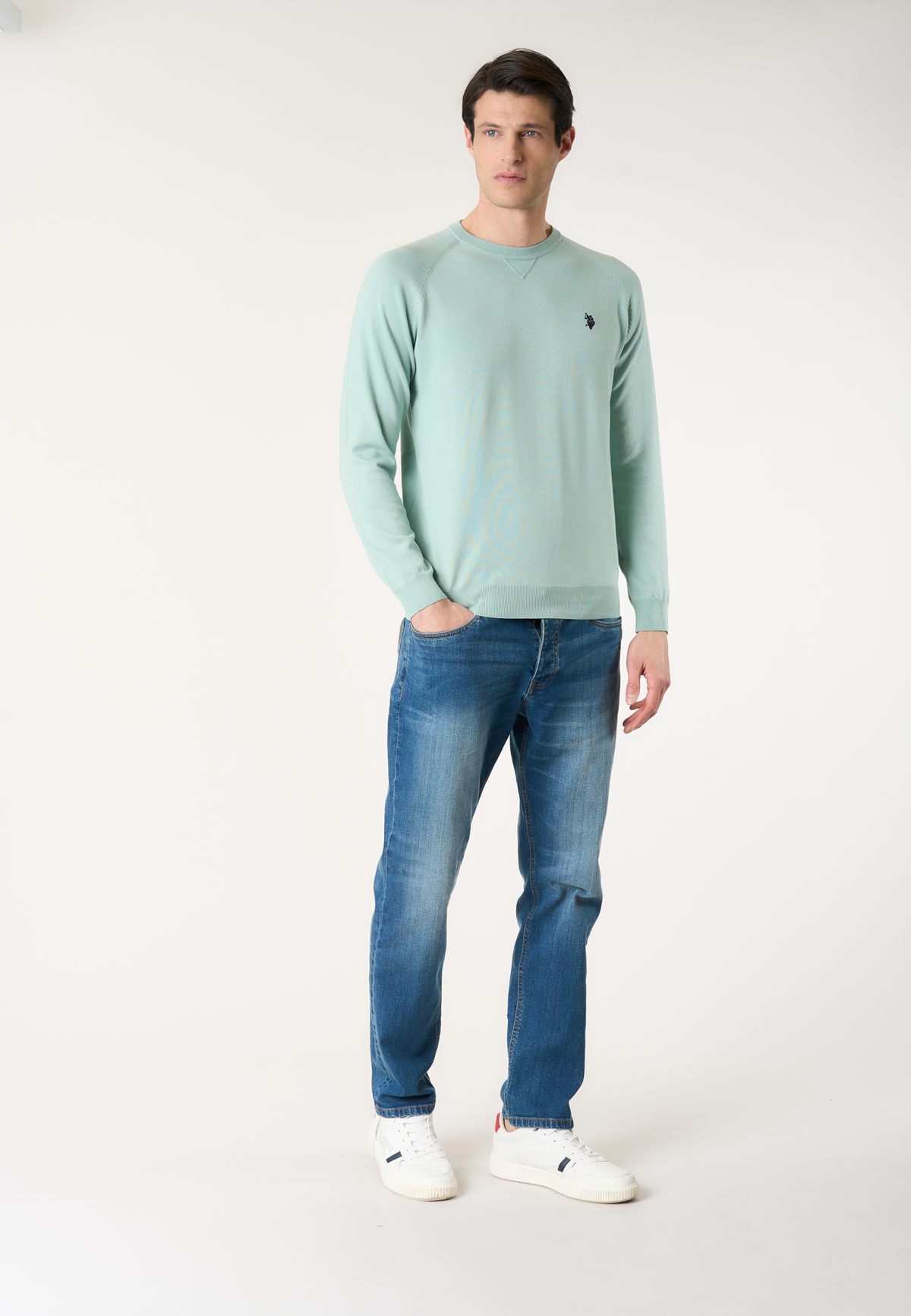 Maglia girocollo da uomo in cotone overdyed Premium Quality