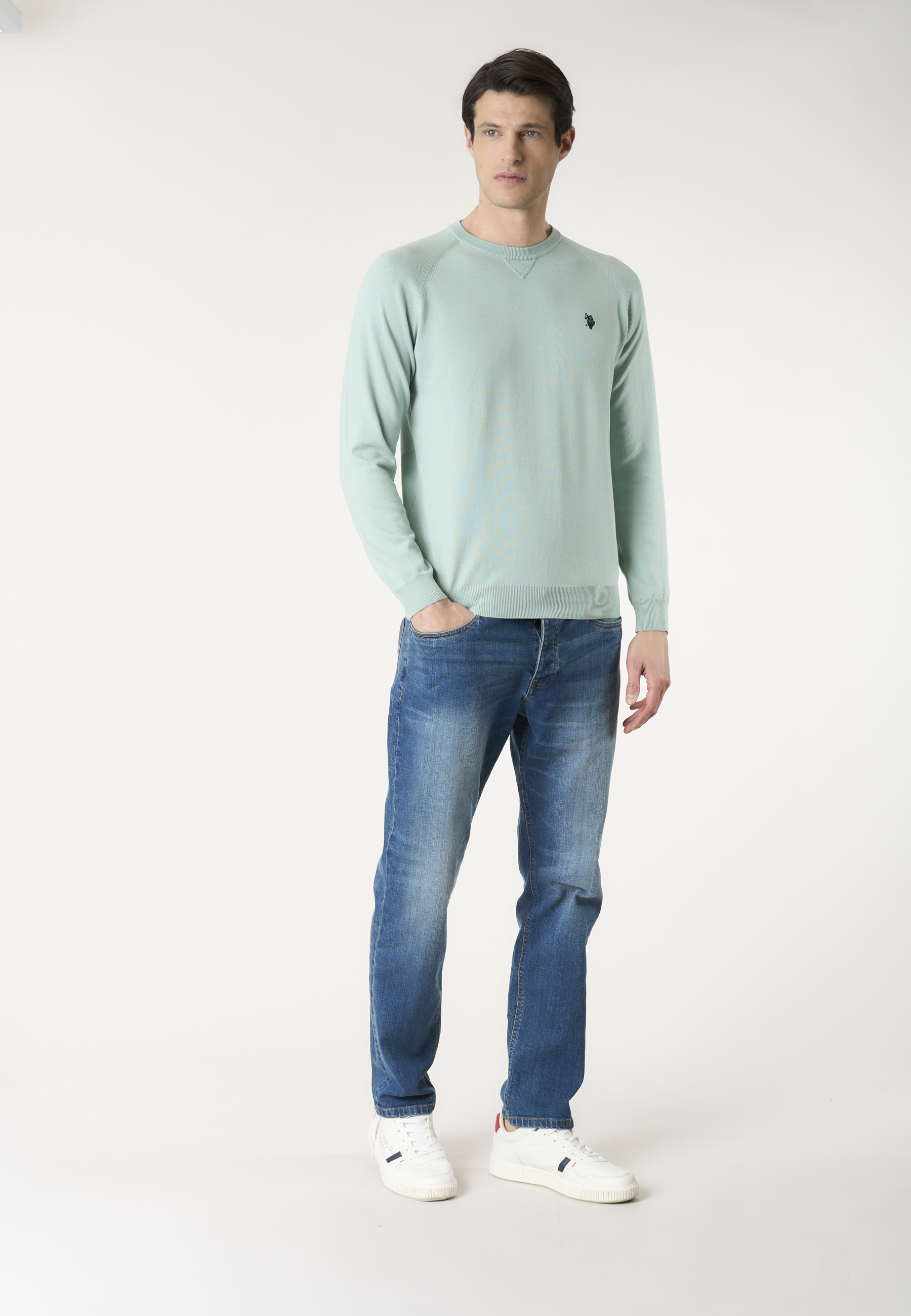Maglia girocollo da uomo in cotone overdyed Premium Quality