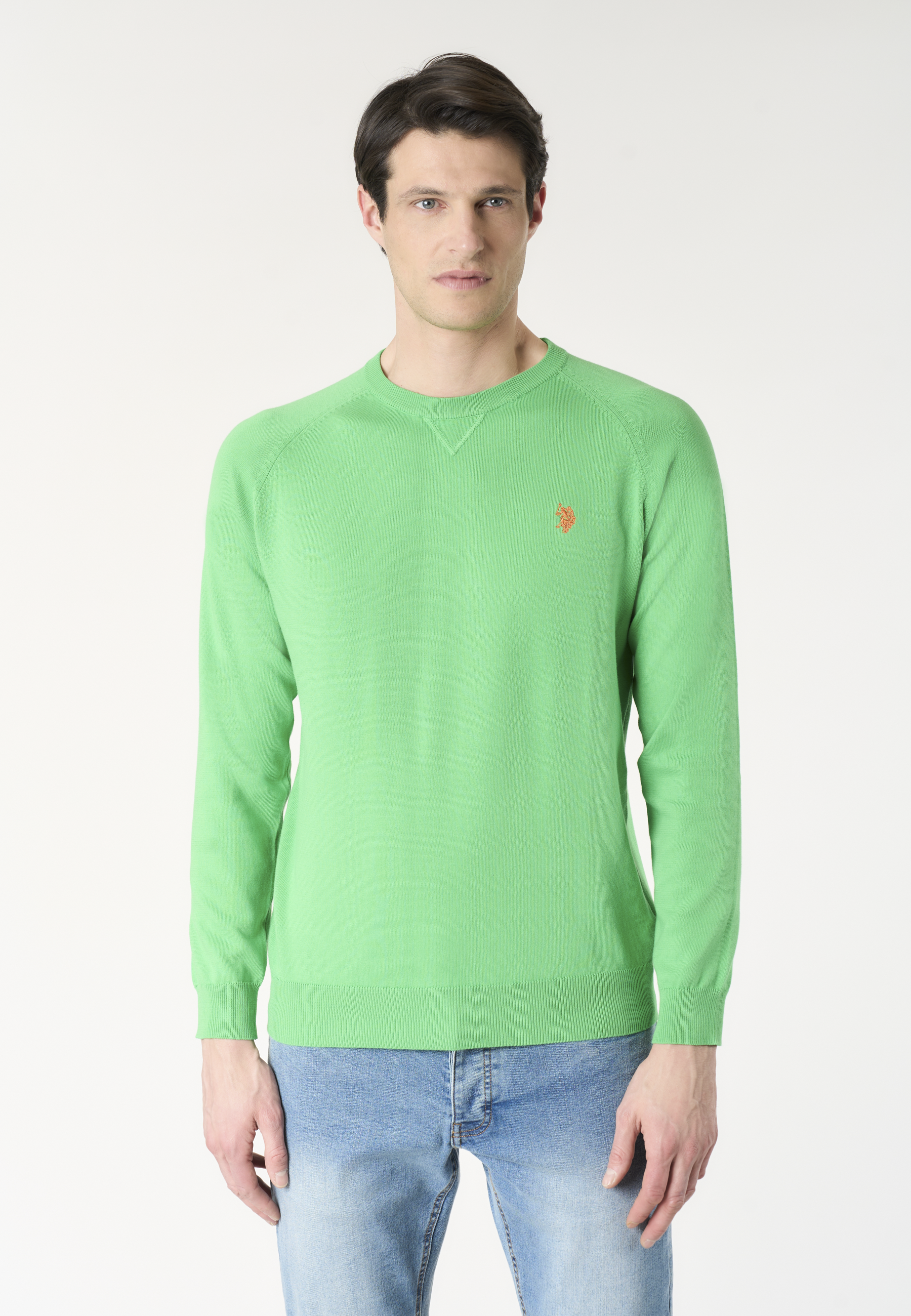 Maglia girocollo da uomo in cotone overdyed Premium Quality