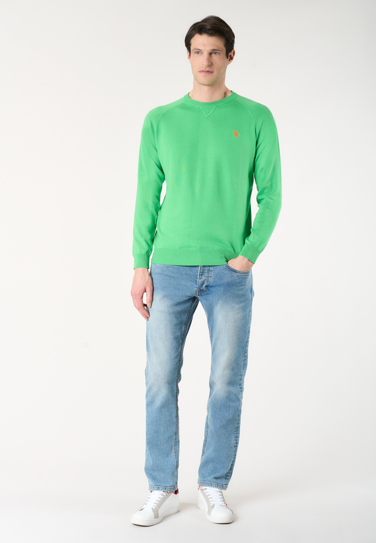 Maglia girocollo da uomo in cotone overdyed Premium Quality