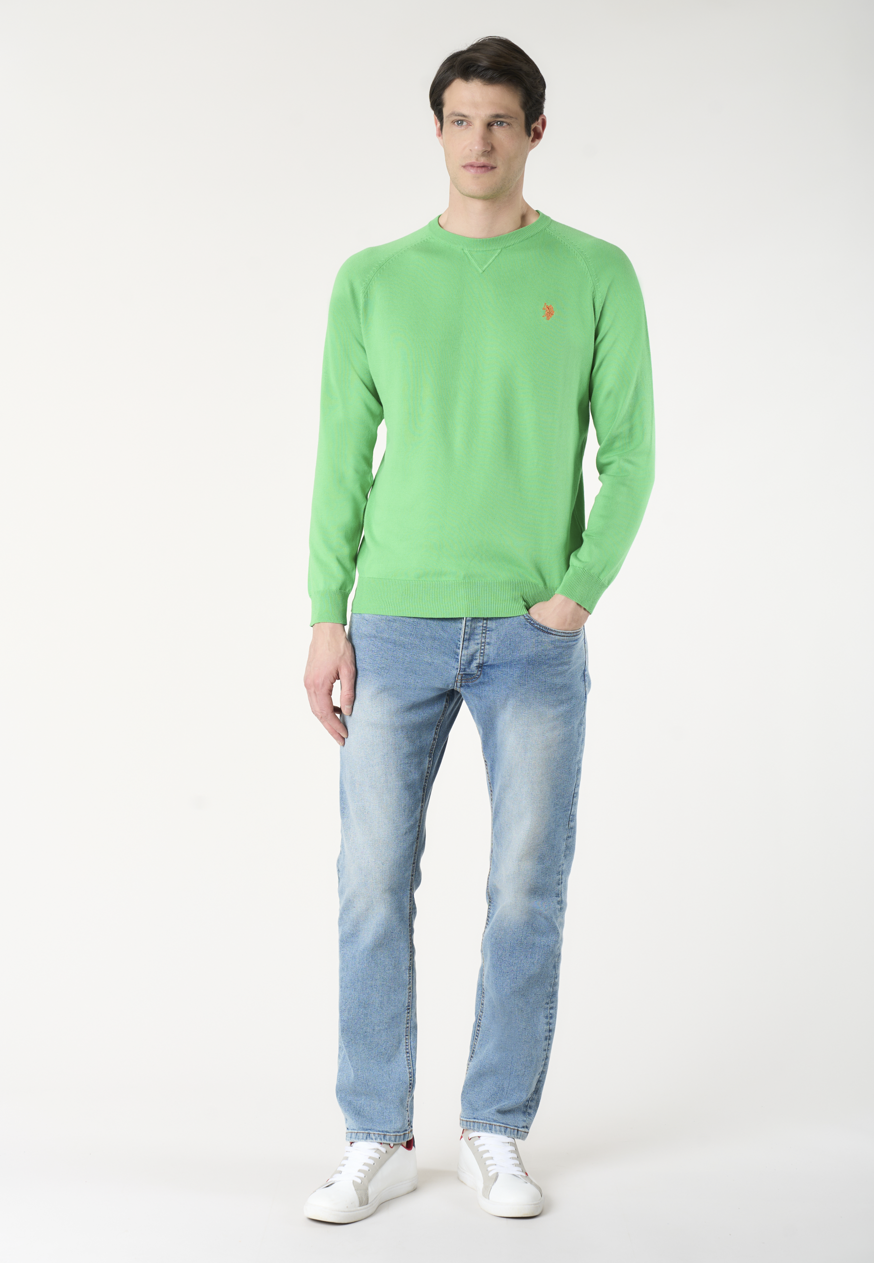 Maglia girocollo da uomo in cotone overdyed Premium Quality