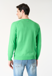 Maglia girocollo da uomo in cotone overdyed Premium Quality