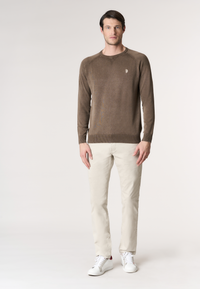 Maglia girocollo da uomo in cotone overdyed Premium Quality