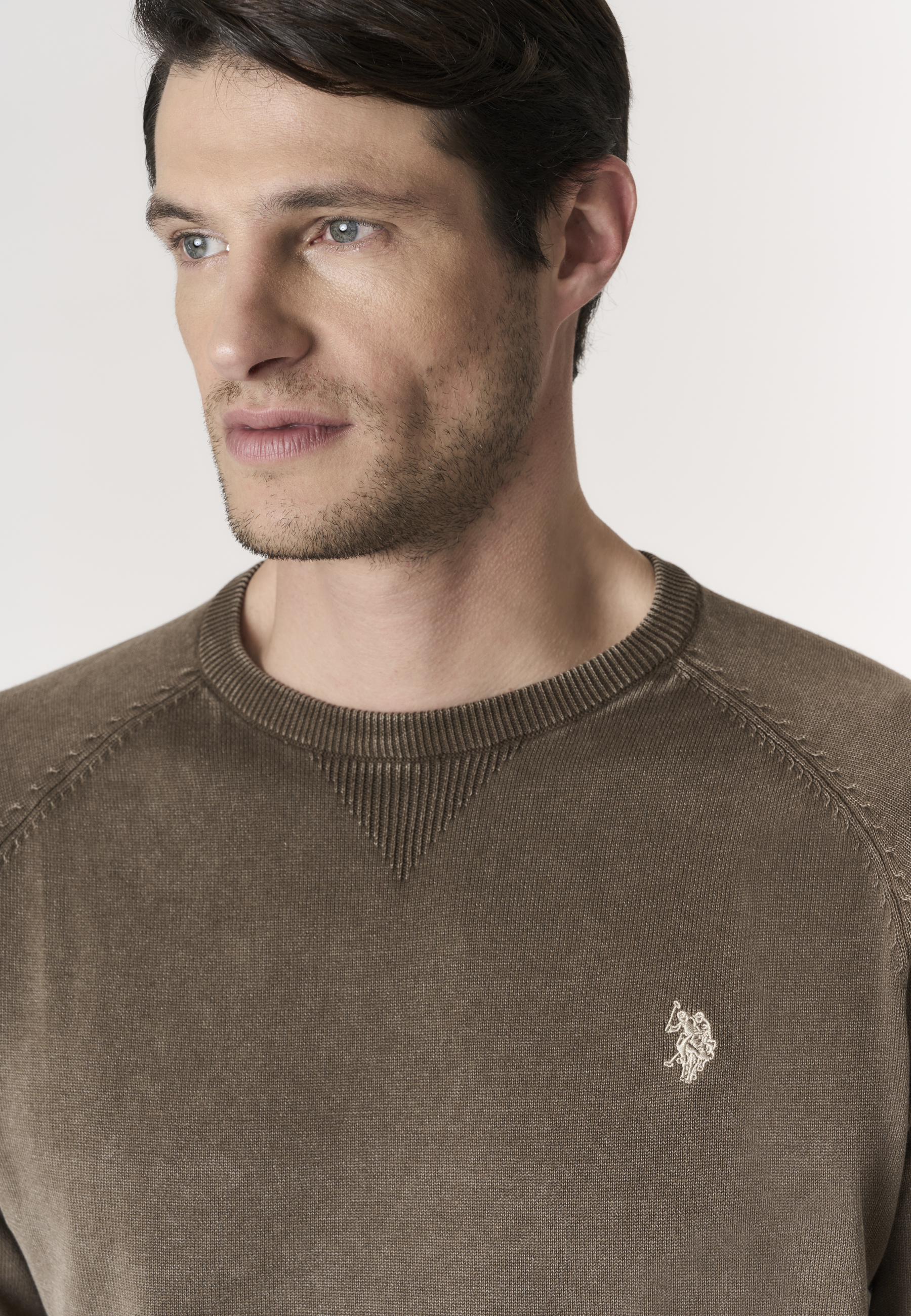Maglia girocollo da uomo in cotone overdyed Premium Quality