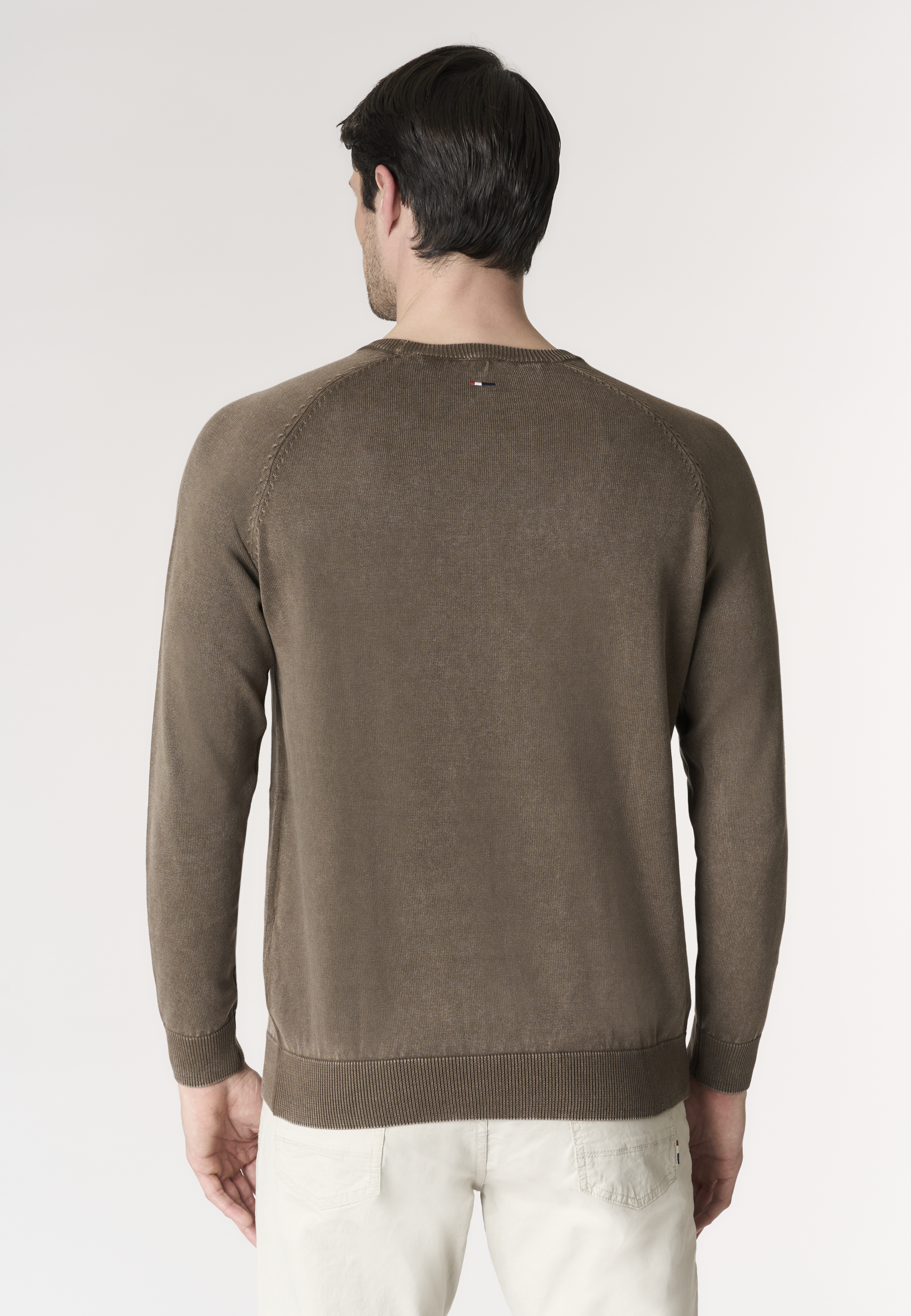 Maglia girocollo da uomo in cotone overdyed Premium Quality