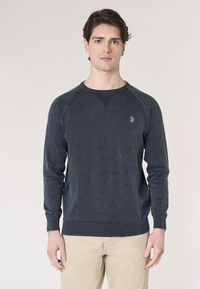 Maglia girocollo da uomo in cotone overdyed Premium Quality