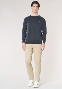 Maglia girocollo da uomo in cotone overdyed Premium Quality