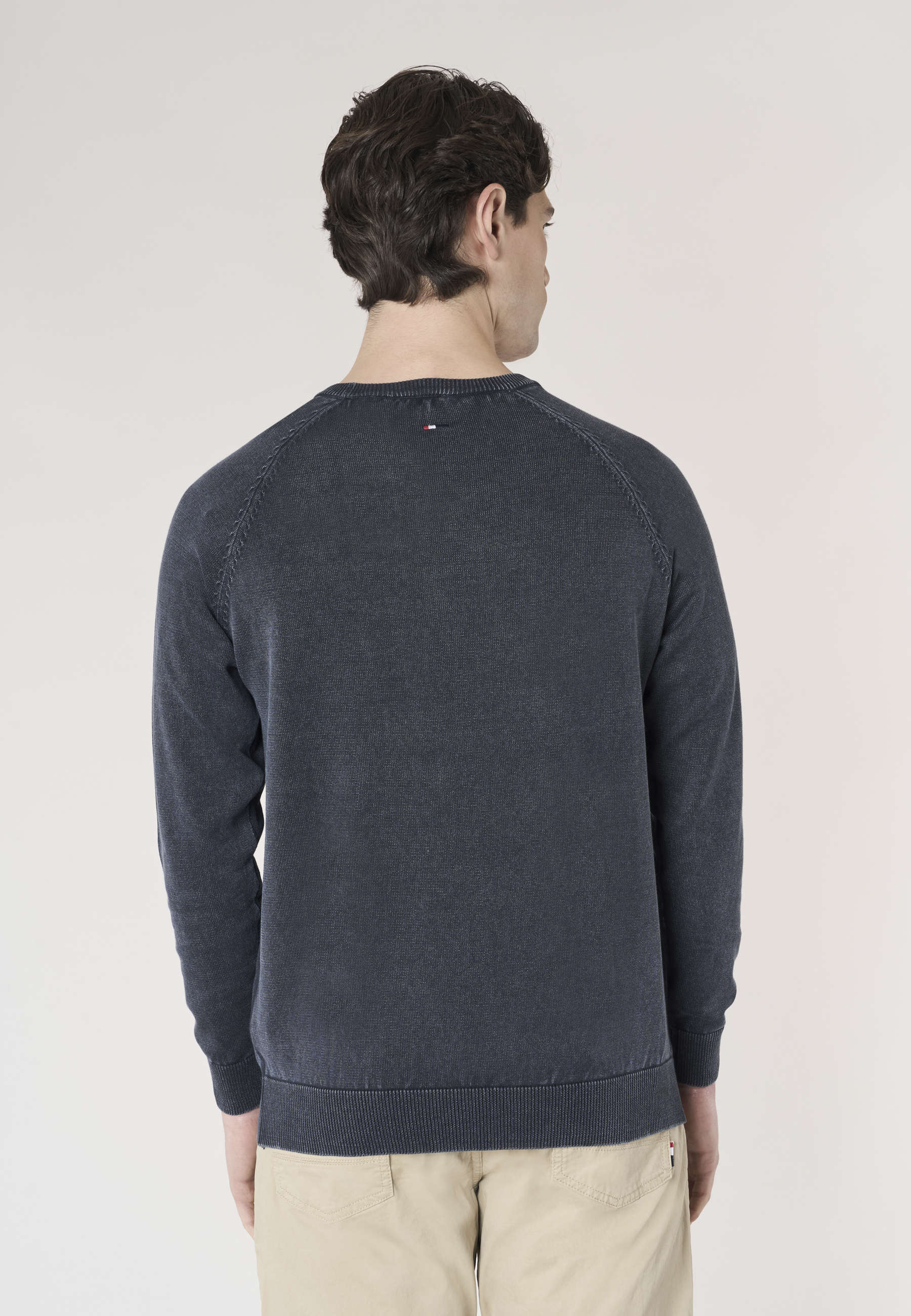 Maglia girocollo da uomo in cotone overdyed Premium Quality