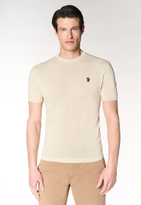 Maglia girocollo da uomo a maniche corte in cotone crepe premium quality