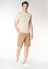 Maglia girocollo da uomo a maniche corte in cotone crepe premium quality