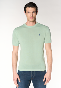 Maglia girocollo da uomo a maniche corte in cotone crepe premium quality