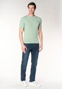 Maglia girocollo da uomo a maniche corte in cotone crepe premium quality