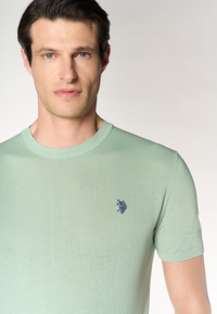 Maglia girocollo da uomo a maniche corte in cotone crepe premium quality
