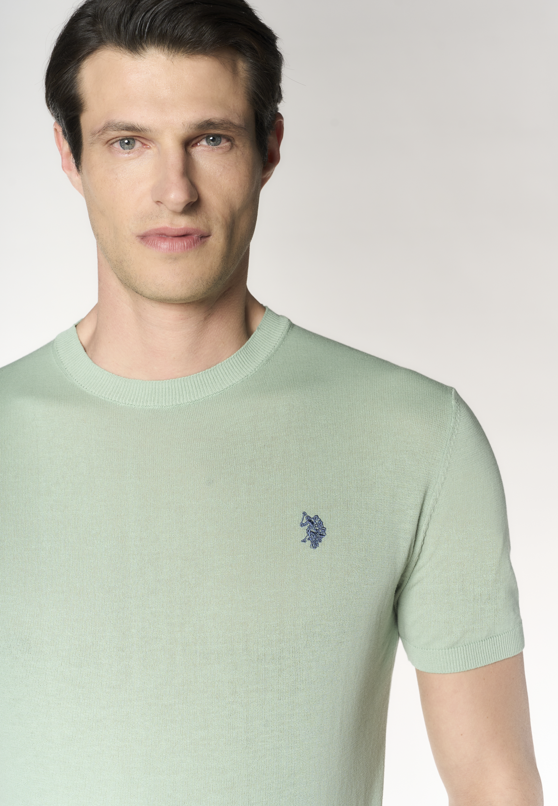 Maglia girocollo da uomo a maniche corte in cotone crepe premium quality