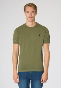 Maglia girocollo da uomo a maniche corte in cotone crepe premium quality