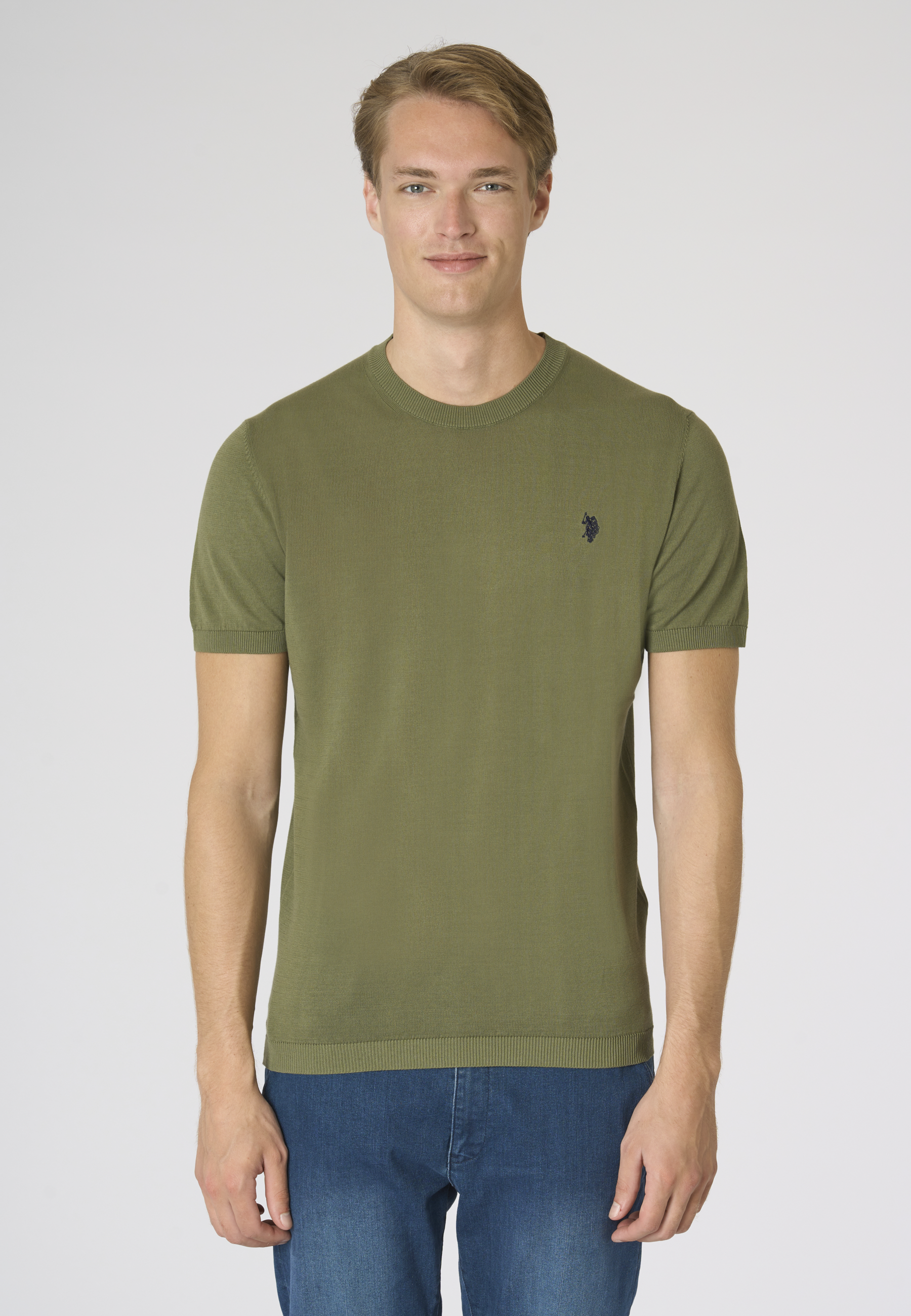 Maglia girocollo da uomo a maniche corte in cotone crepe premium quality