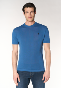Maglia girocollo da uomo a maniche corte in cotone crepe premium quality