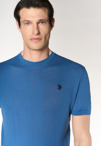 Maglia girocollo da uomo a maniche corte in cotone crepe premium quality