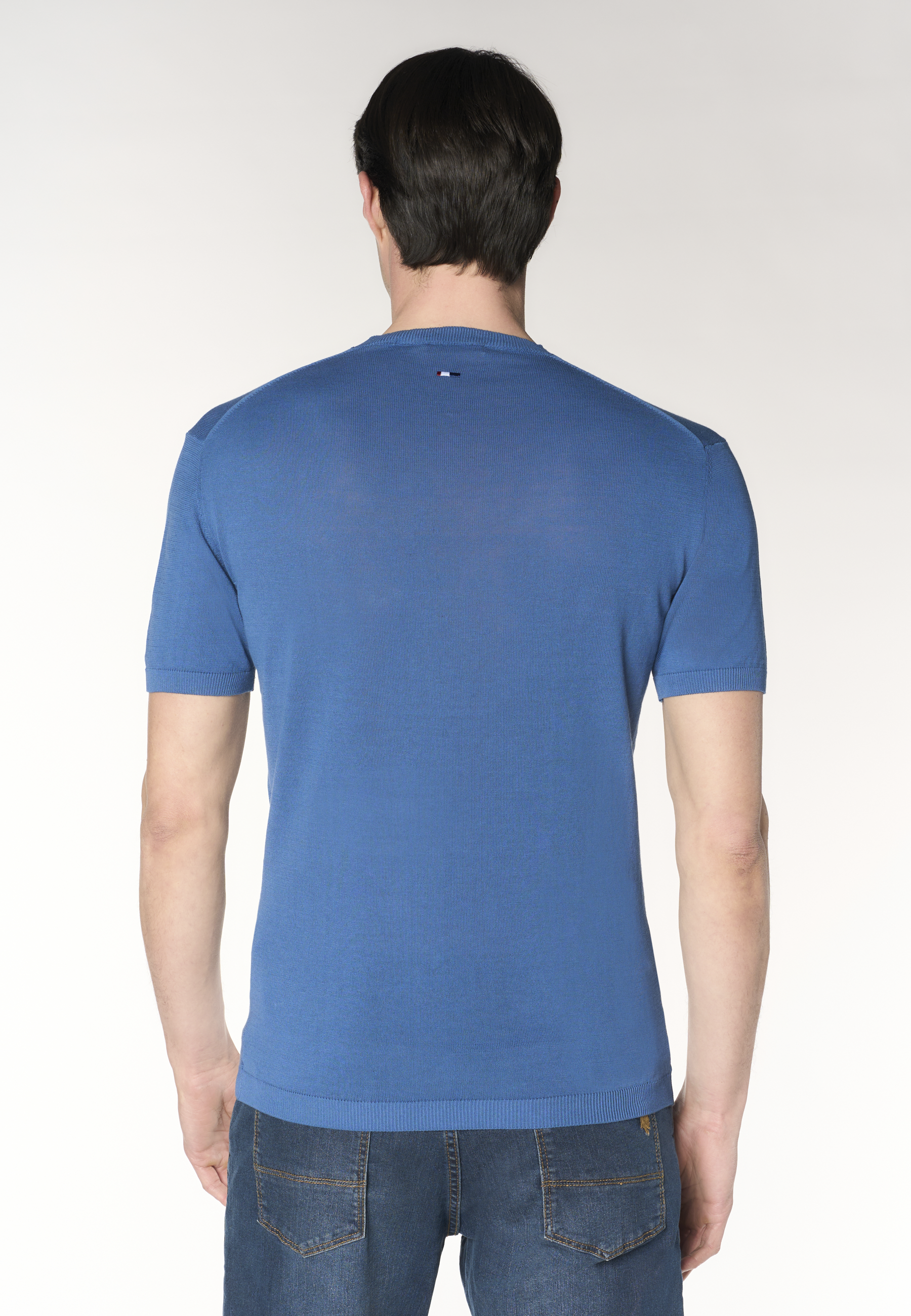 Maglia girocollo da uomo a maniche corte in cotone crepe premium quality