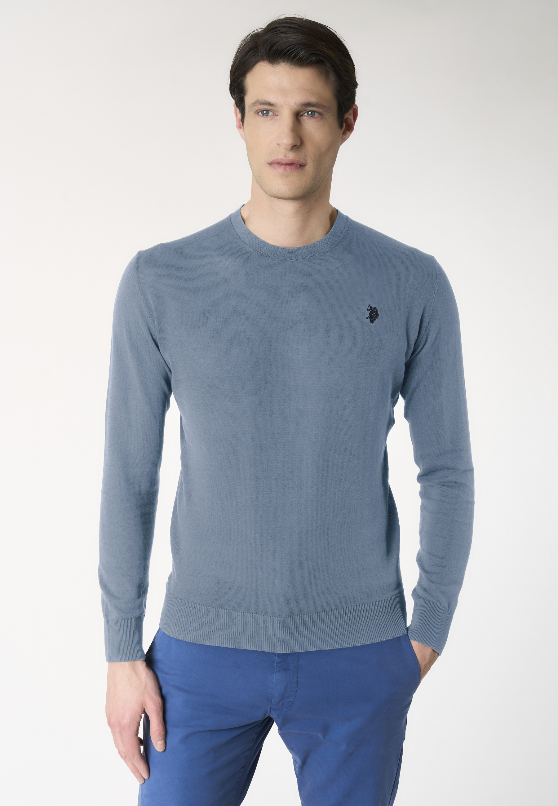 Maglia girocollo da uomo in cotone crepe Premium Quality