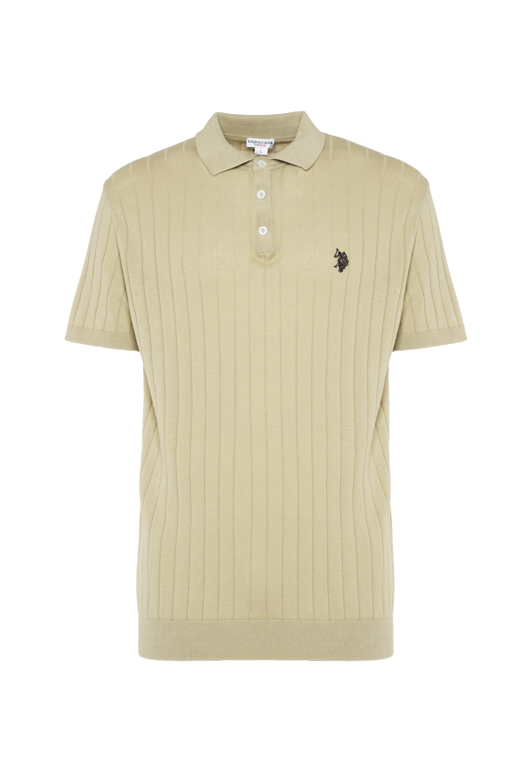 Polo shirt da uomo in maglia di cotone con lavorazione a coste