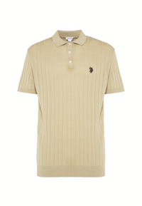 Polo shirt da uomo in maglia di cotone con lavorazione a coste