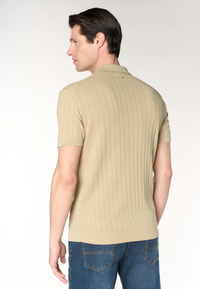 Polo shirt da uomo in maglia di cotone con lavorazione a coste