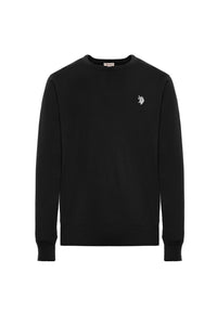 Maglia girocollo in cotone con logo ricamato