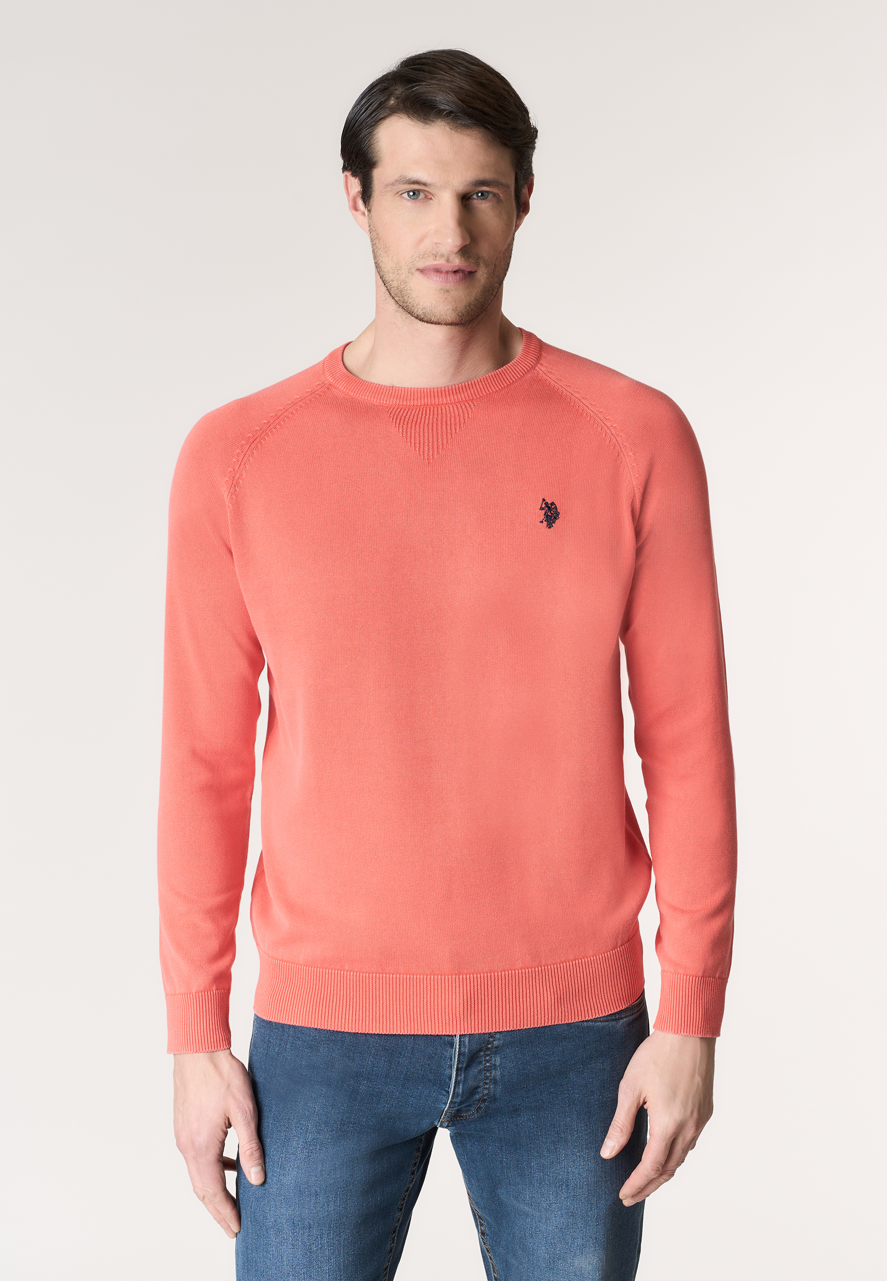 Maglia girocollo da uomo in cotone overdyed Premium Quality