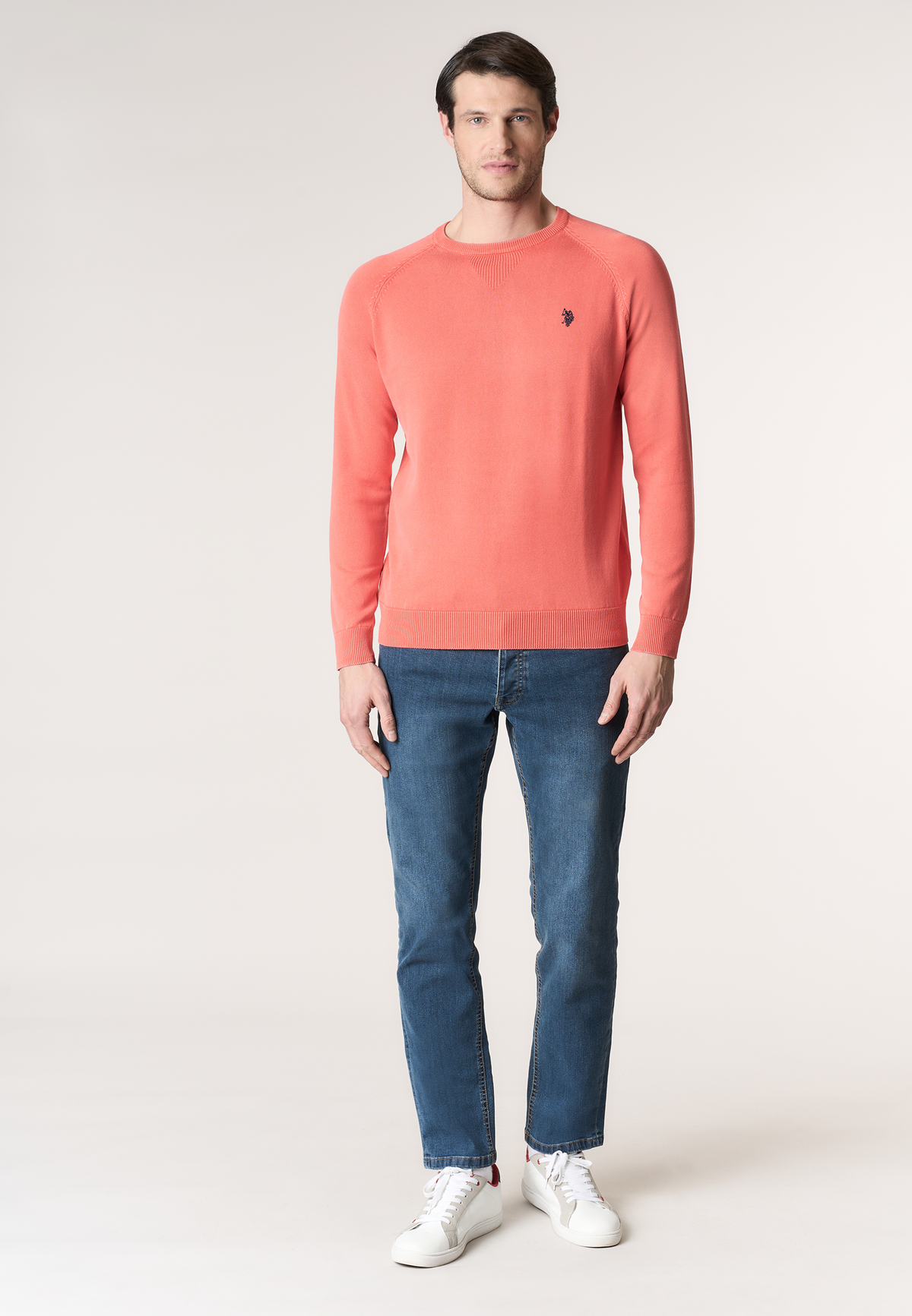 Maglia girocollo da uomo in cotone overdyed Premium Quality