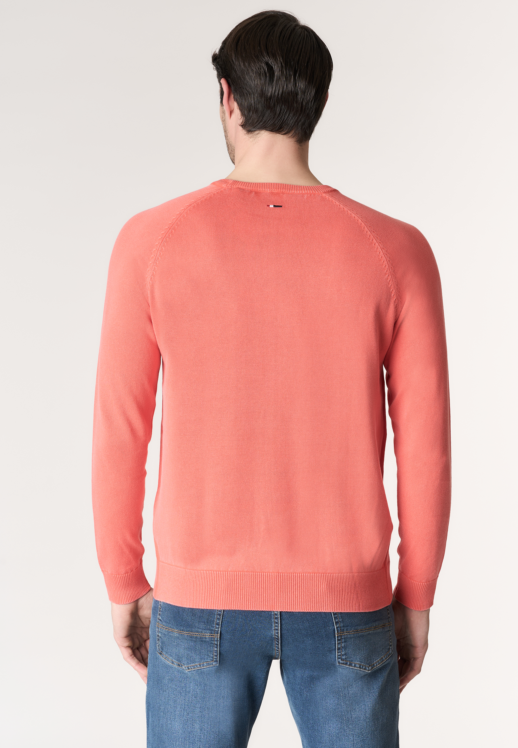 Maglia girocollo da uomo in cotone overdyed Premium Quality