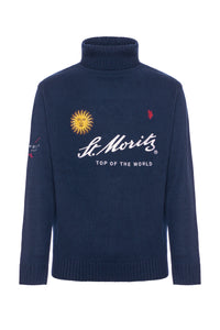Maglia dolcevita con ricamo frontale limited edition St. Moritz