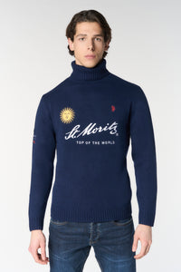 Maglia dolcevita con ricamo frontale limited edition St. Moritz