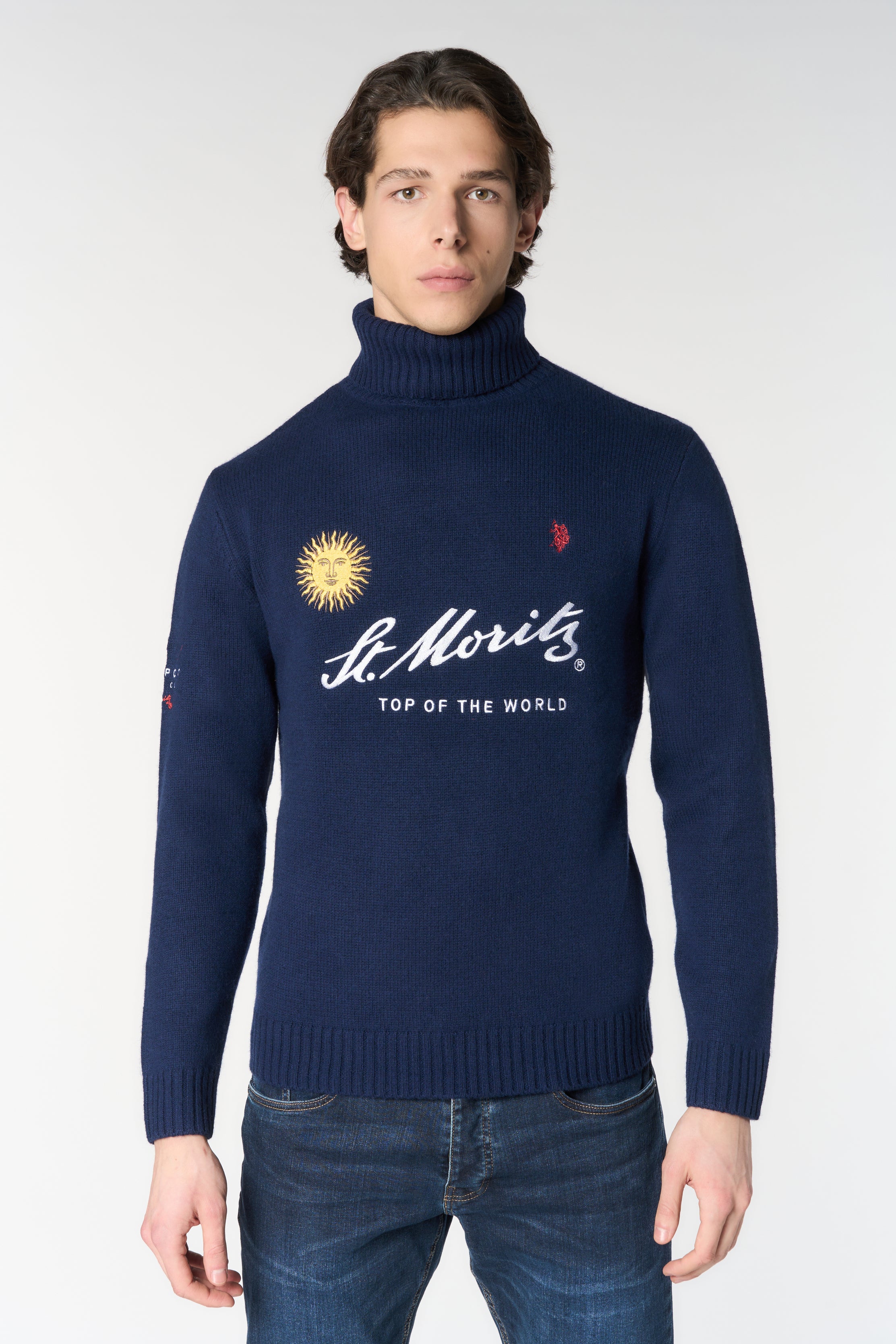 Maglia dolcevita con ricamo frontale limited edition St. Moritz