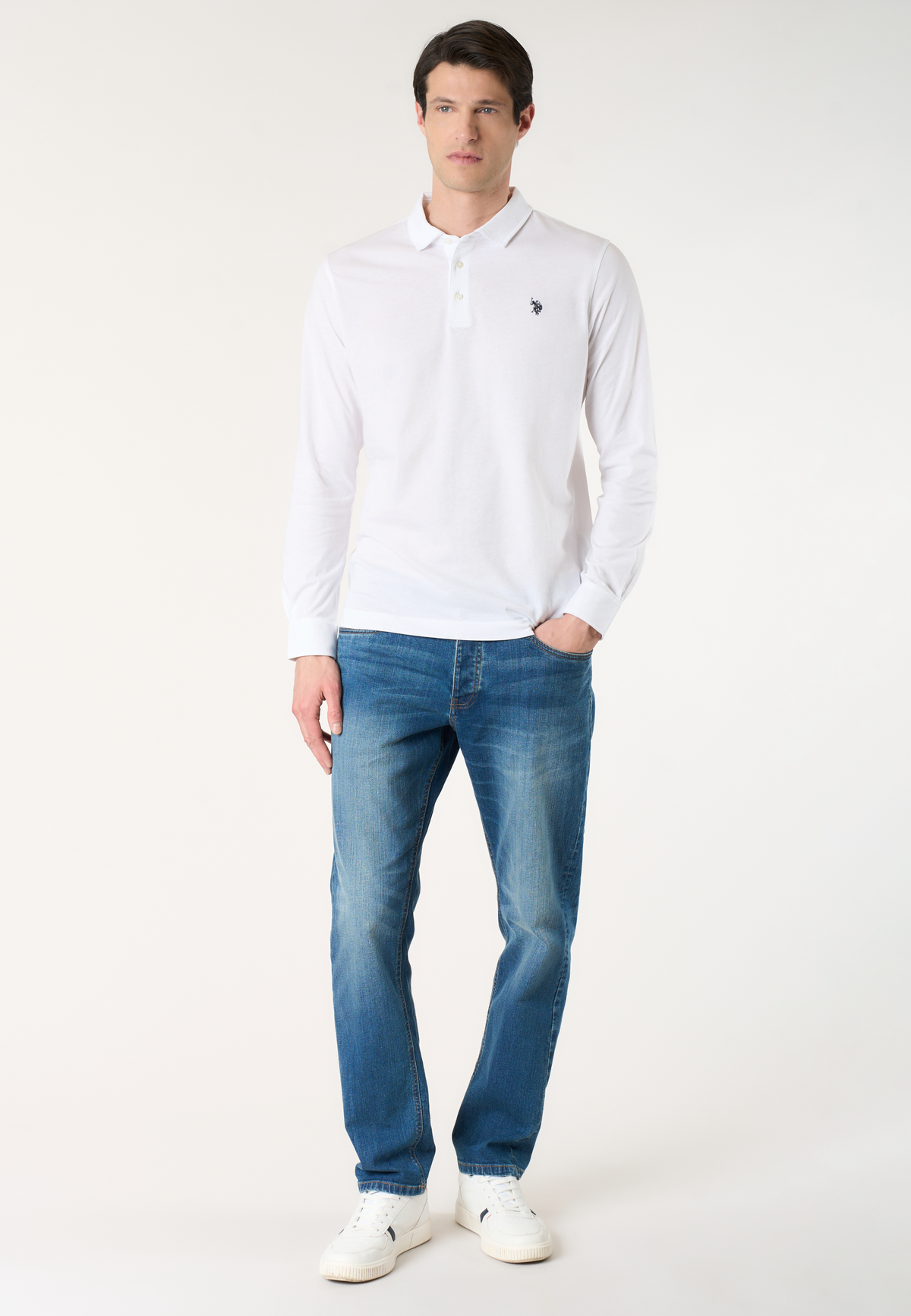 Polo shirt da uomo a maniche lunghe in cotone Premium Quality