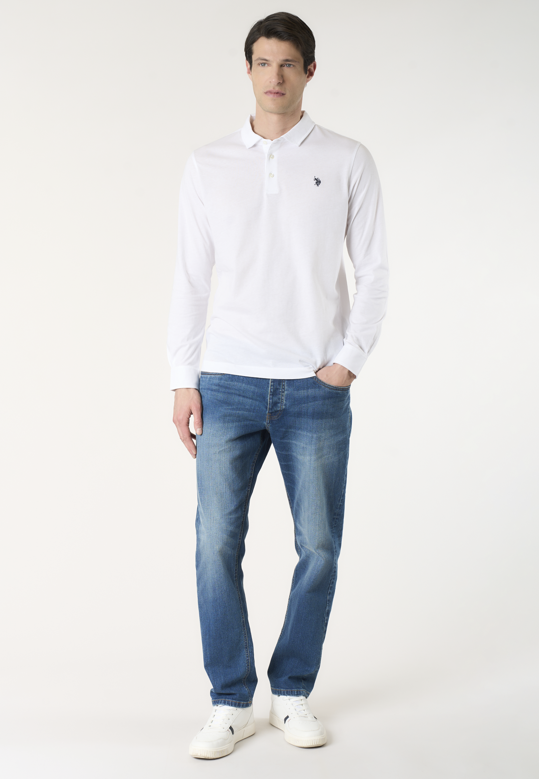 Polo shirt da uomo a maniche lunghe in cotone Premium Quality