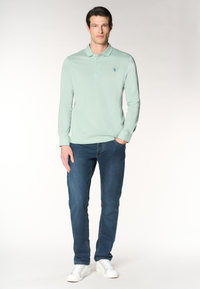 Polo shirt da uomo a maniche lunghe in cotone Premium Quality